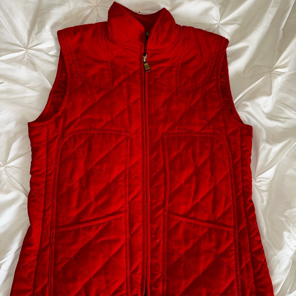Lauren Ralph Lauren Women’s Zip Up Quilted Vest Orange Size M